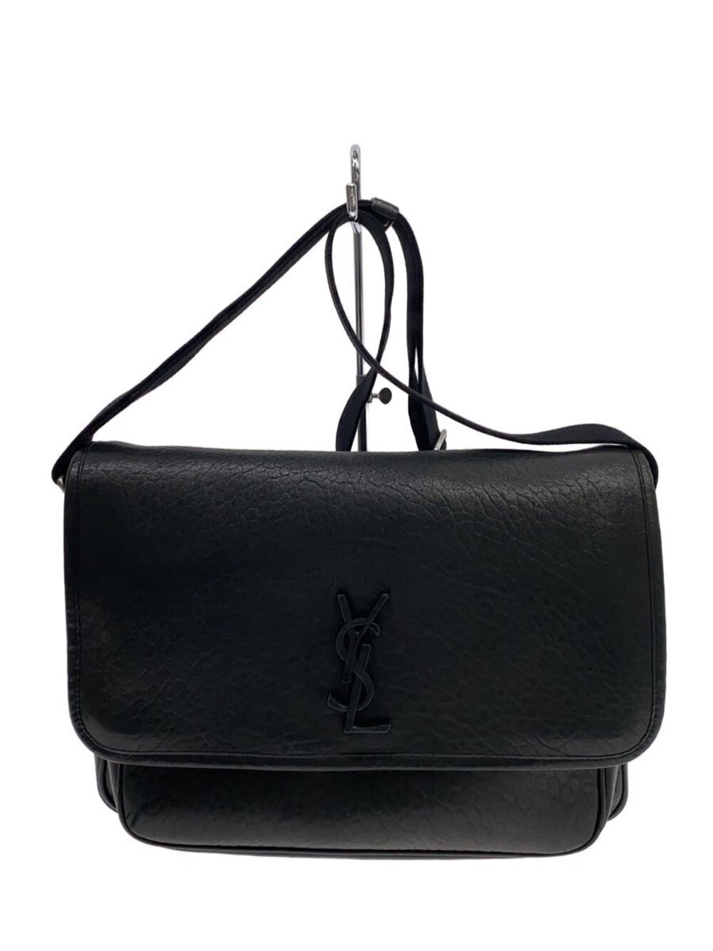 Saint Laurent Niki Leather Messenger Crossbody Bag Black